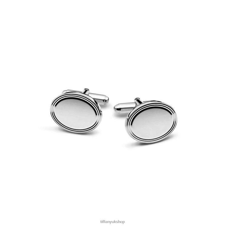 Unisex Tiffany Engine-turned Oval Cuff Links Accessories 88T0X2741