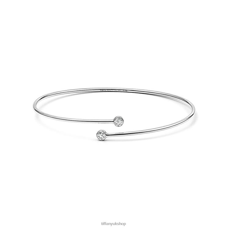 Unisex Tiffany Diamond Hoop Single-row Bangle Jewelry 88T0X1398