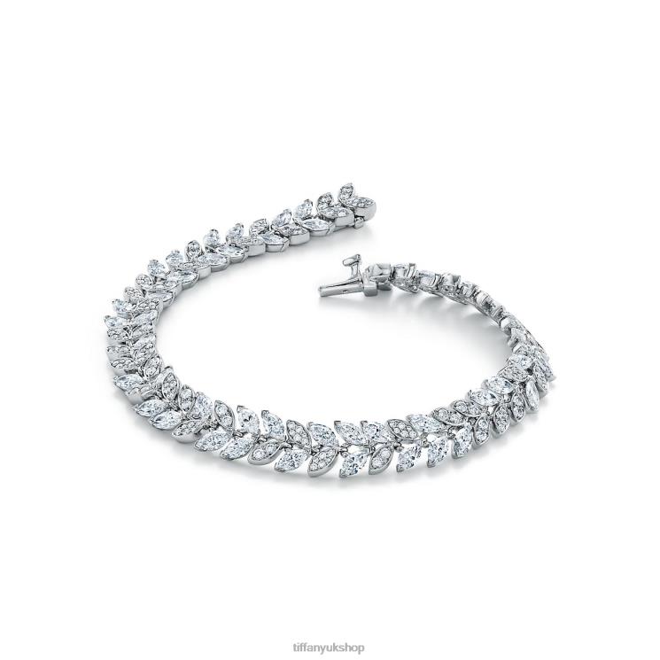 Unisex Tiffany Diamond Vine Bracelet in Platinum Jewelry 88T0X1355