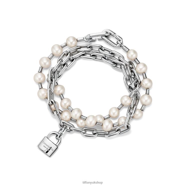 Unisex Tiffany Pearl Lock Bracelet Jewelry 88T0X1097