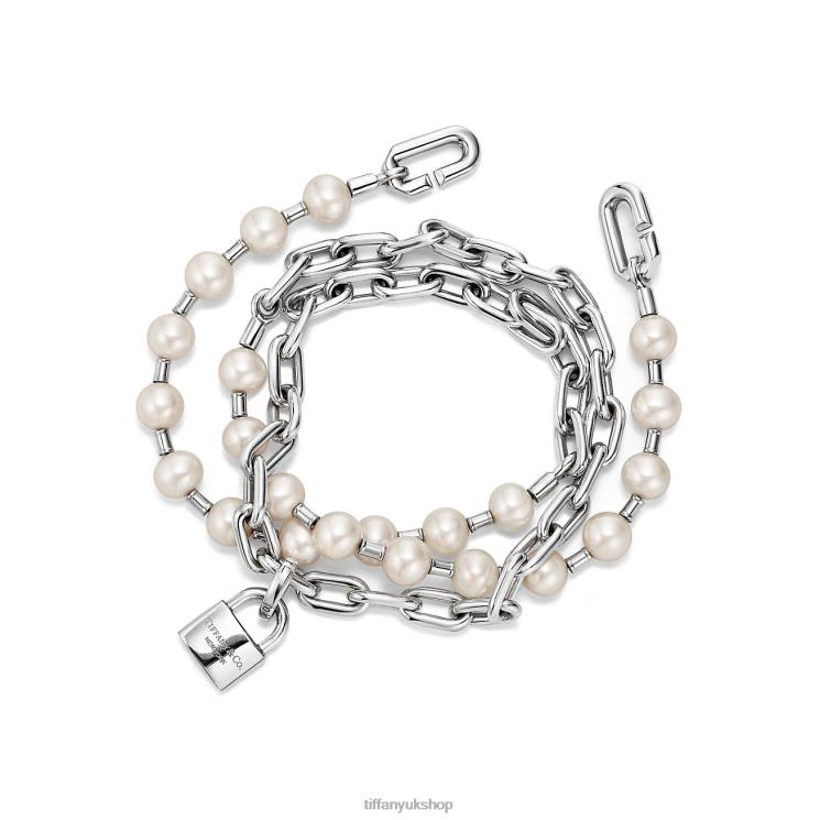 Unisex Tiffany Pearl Lock Bracelet Jewelry 88T0X1097