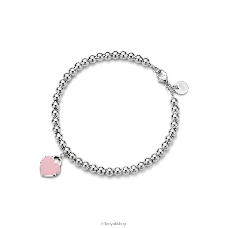 Unisex Tiffany Pink Mini Heart Bead Bracelet Jewelry 88T0X1150