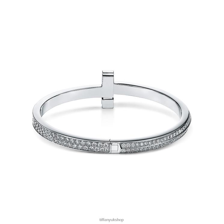 Unisex Tiffany T1 Wide Diamond Hinged Bangle Jewelry 88T0X1234