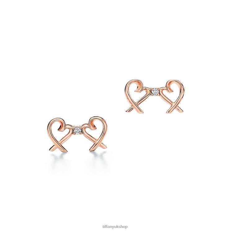 Unisex Tiffany Double Loving Heart Earrings Jewelry 88T0X799