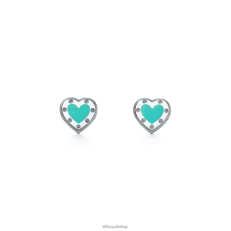 Unisex Tiffany Love Blue Heart Earrings Jewelry 88T0X845