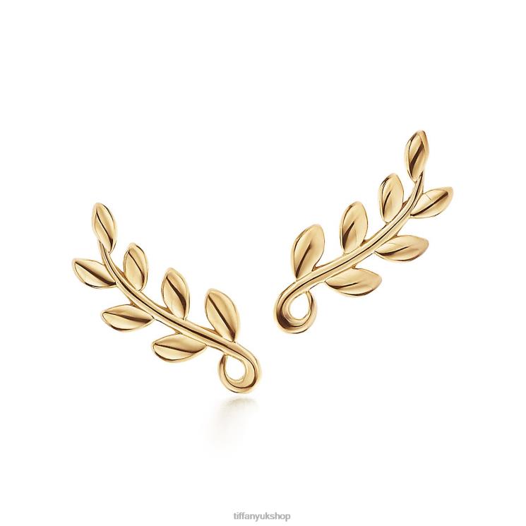 Unisex Tiffany Olive Leaf Climber Earrings Jewelry 88T0X704