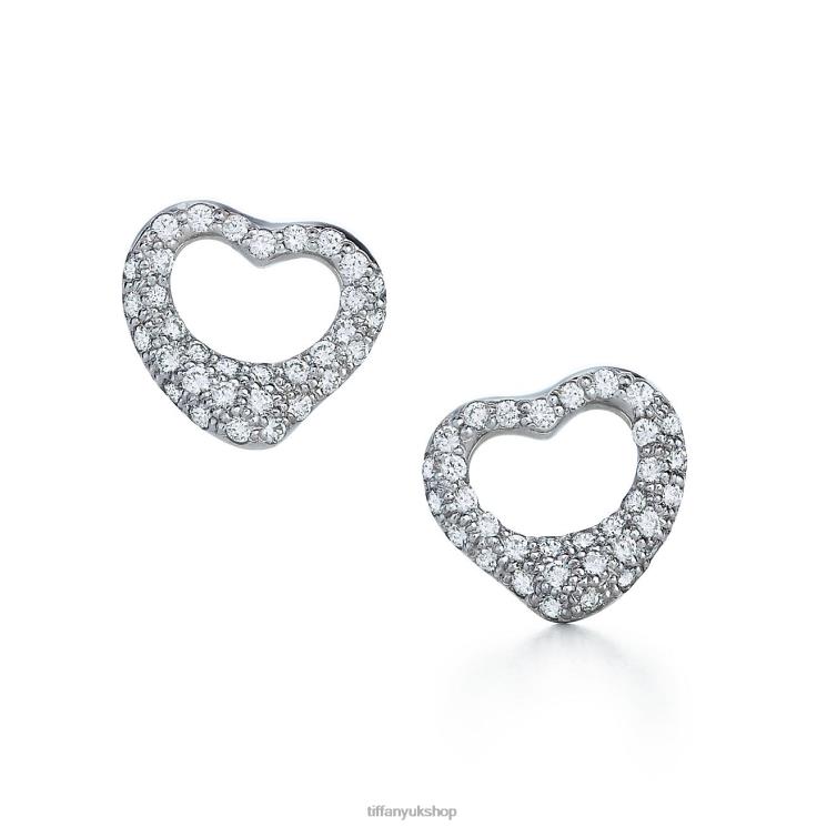 Unisex Tiffany Open Heart Stud Earrings Jewelry 88T0X810