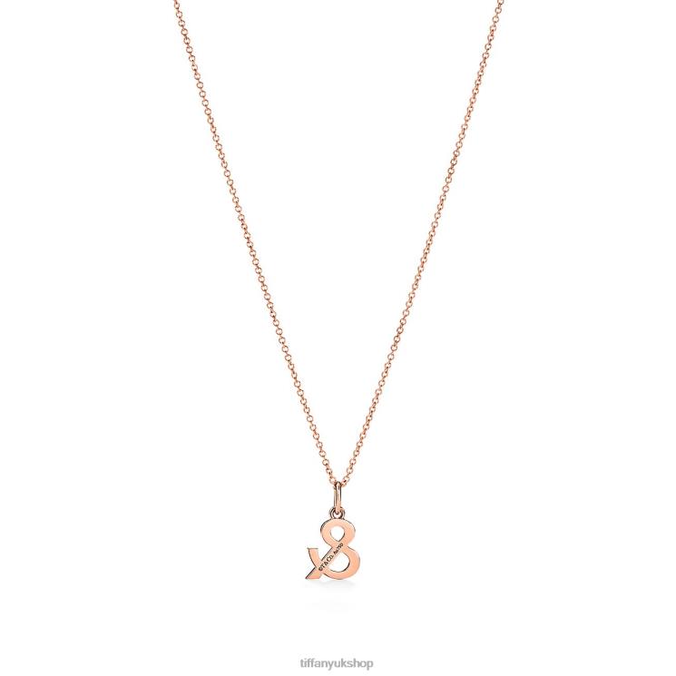 Unisex Tiffany Ampersand Pendant in 18k Rose Gold Jewelry 88T0X407