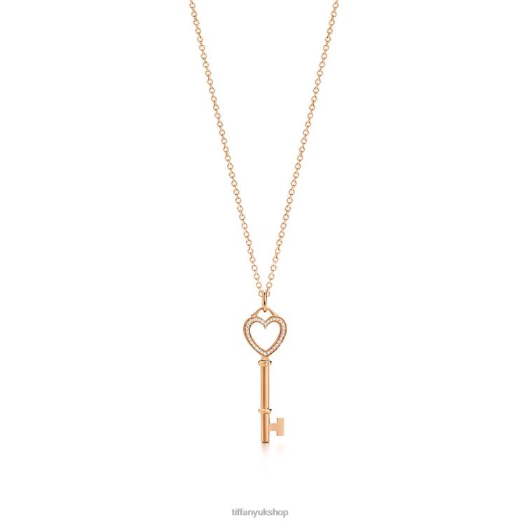 Unisex Tiffany Diamond Heart Key Charm and Chain Jewelry 88T0X677