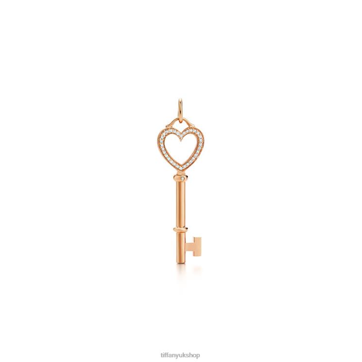 Unisex Tiffany Diamond Heart Key Charm and Chain Jewelry 88T0X677