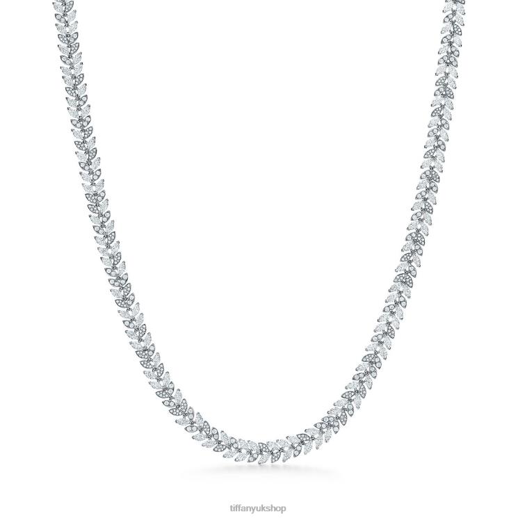 Unisex Tiffany Diamond Vine Necklace in Platinum Jewelry 88T0X419