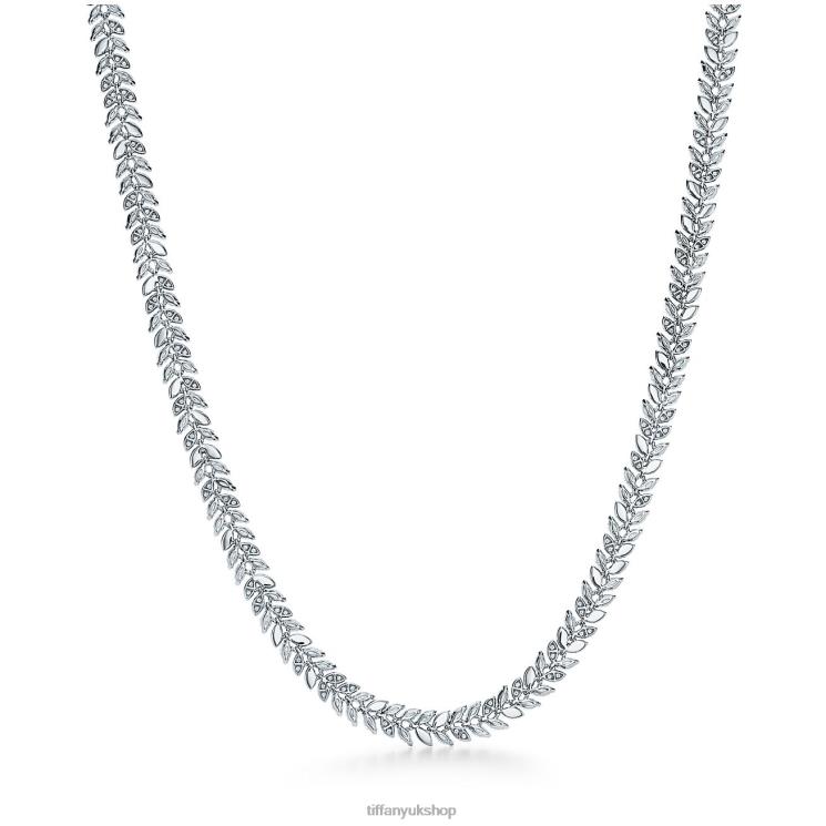 Unisex Tiffany Diamond Vine Necklace in Platinum Jewelry 88T0X419