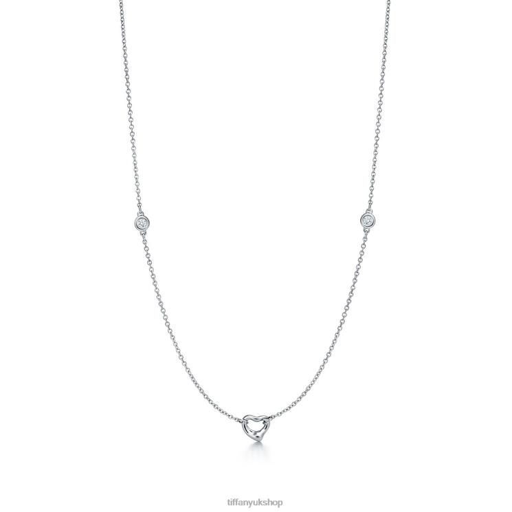 Unisex Tiffany Diamonds by the Yard Open Heart Necklace Jewelry 88T0X360