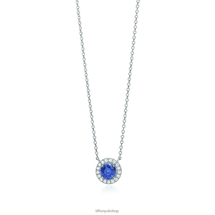 Unisex Tiffany Sapphire and Diamond Pendant Jewelry 88T0X70