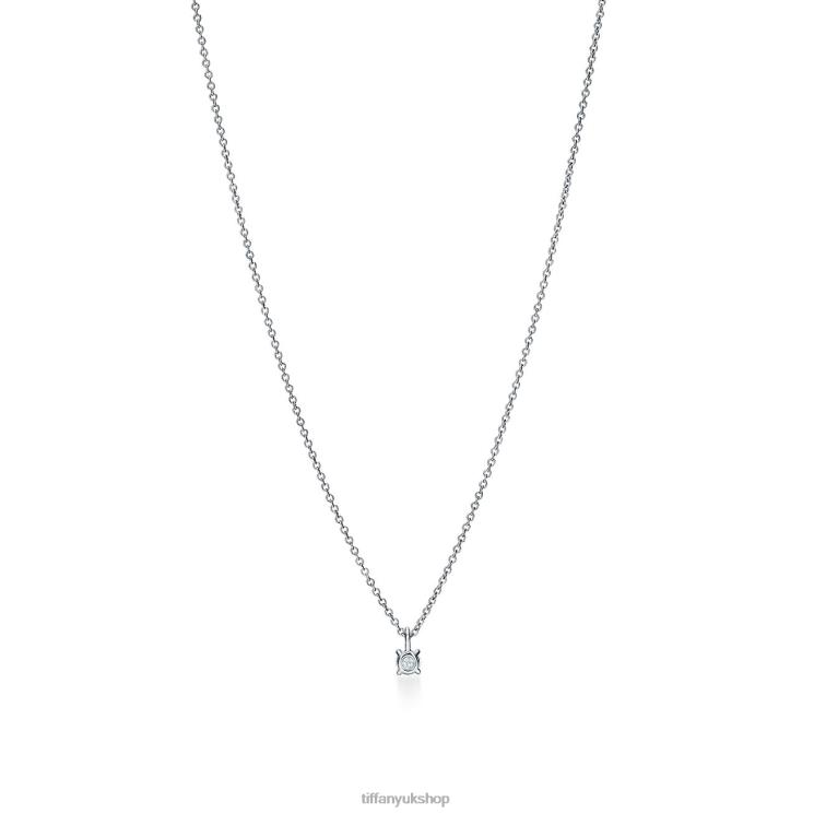 Unisex Tiffany Solitaire Diamond Pendant Jewelry 88T0X25