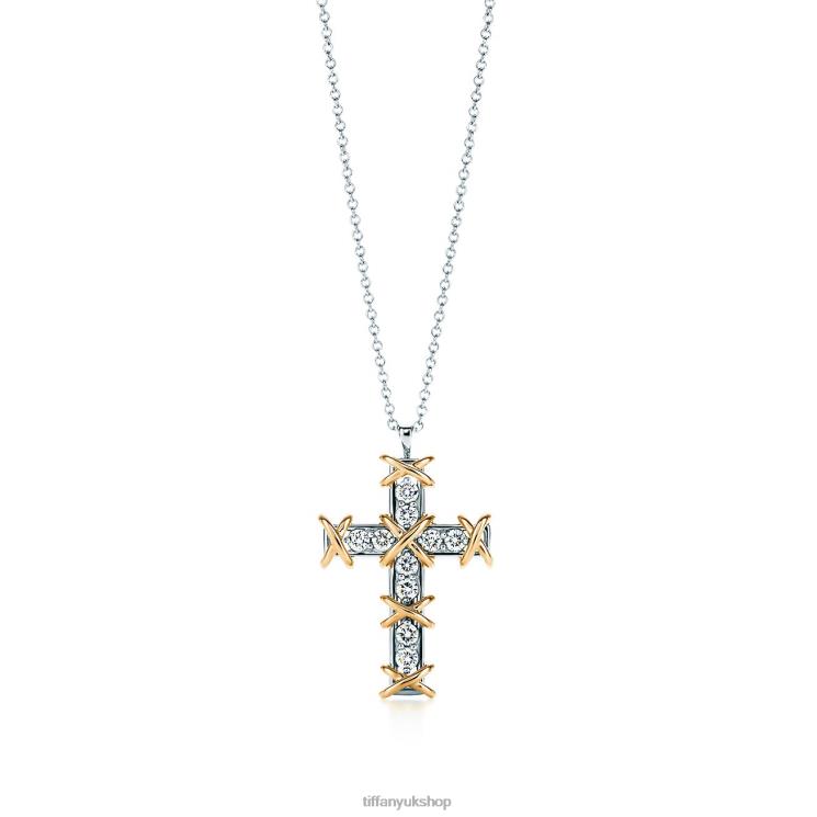 Unisex Tiffany Ten Stone Cross Pendant Jewelry 88T0X321