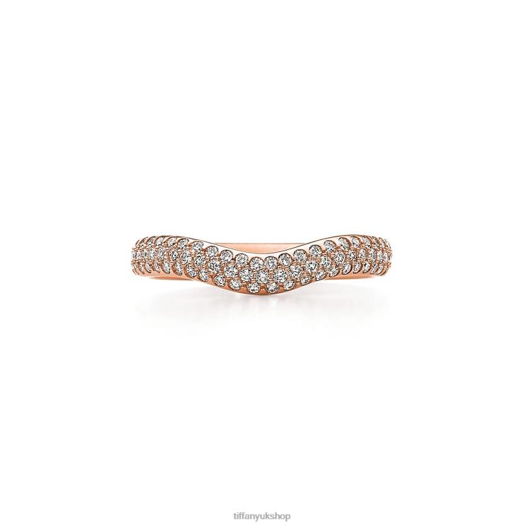 Unisex Tiffany Curved Pave Band Ring Jewelry 88T0X1546