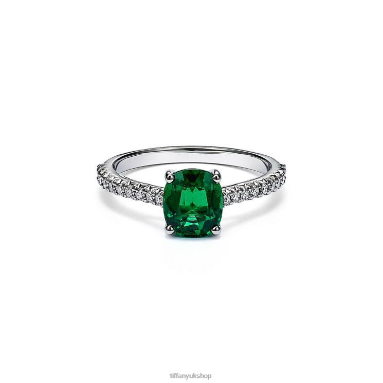 Unisex Tiffany Cushion-cut Emerald Ring Jewelry 88T0X1595