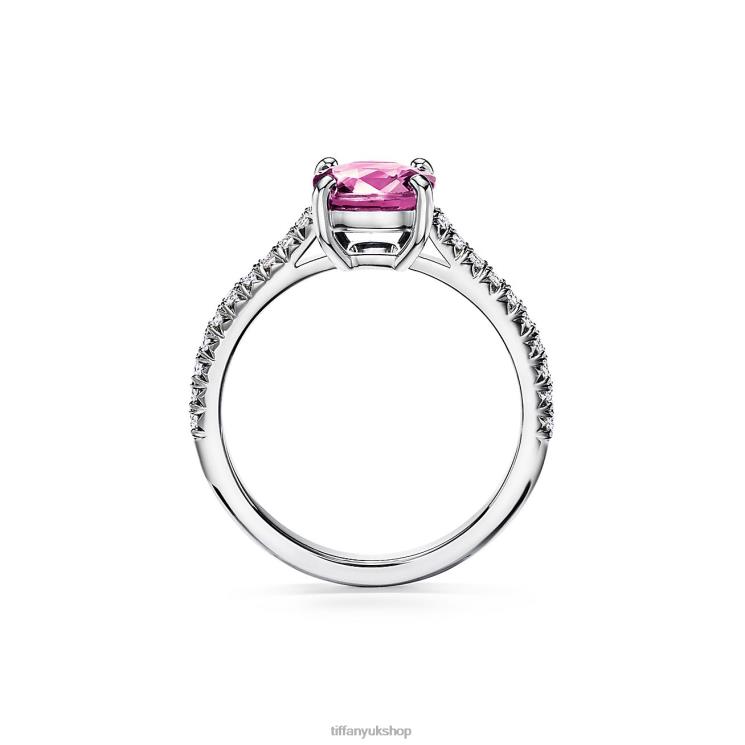 Unisex Tiffany Cushion-cut Pink Sapphire Ring Jewelry 88T0X1592