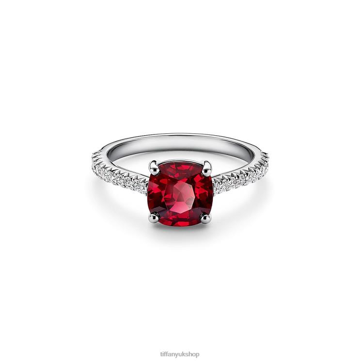 Unisex Tiffany Cushion-cut Ruby Ring Jewelry 88T0X1597