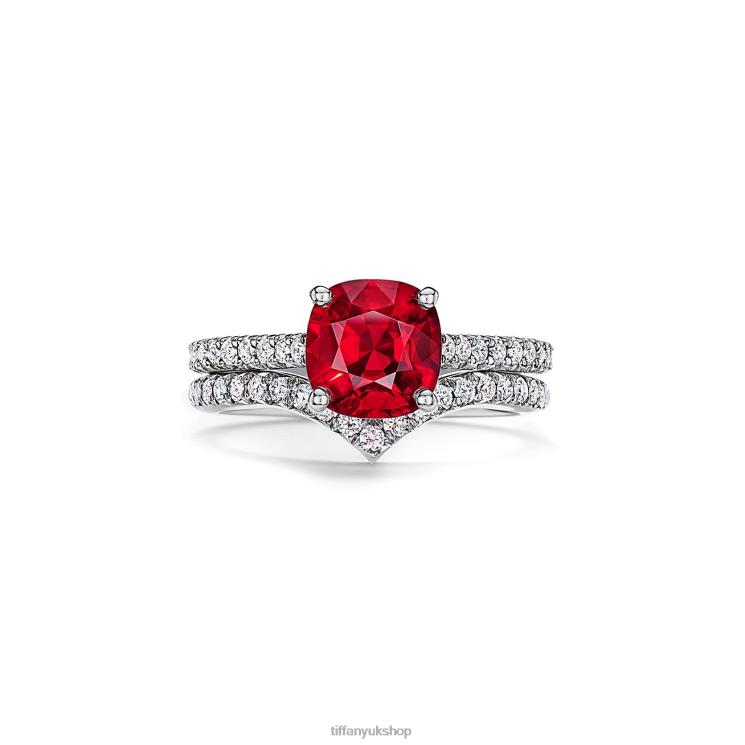 Unisex Tiffany Cushion-cut Ruby Ring Jewelry 88T0X1597