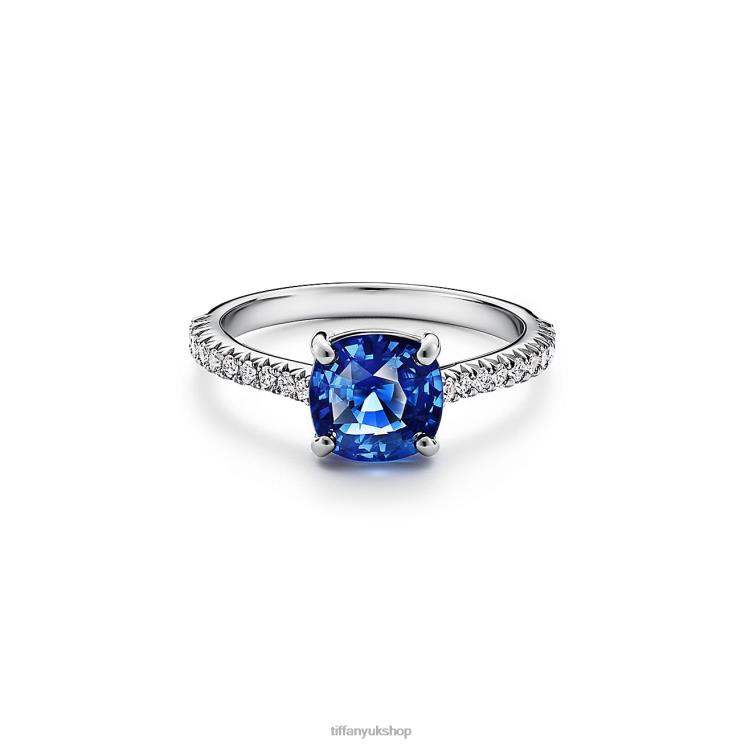 Unisex Tiffany Cushion-cut Sapphire Ring Jewelry 88T0X1596