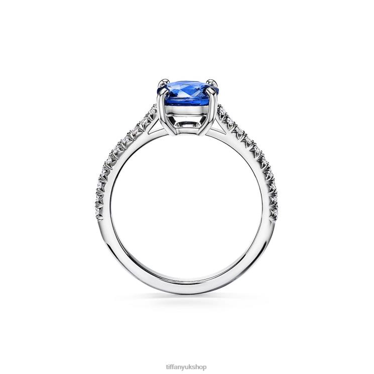 Unisex Tiffany Cushion-cut Sapphire Ring Jewelry 88T0X1596