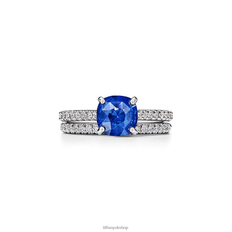 Unisex Tiffany Cushion-cut Sapphire Ring Jewelry 88T0X1596