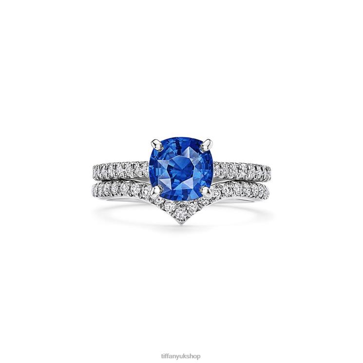 Unisex Tiffany Cushion-cut Sapphire Ring Jewelry 88T0X1596