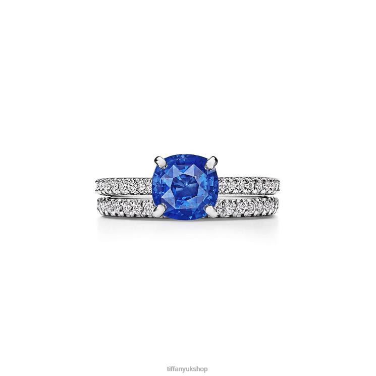 Unisex Tiffany Cushion-cut Sapphire Ring Jewelry 88T0X1596