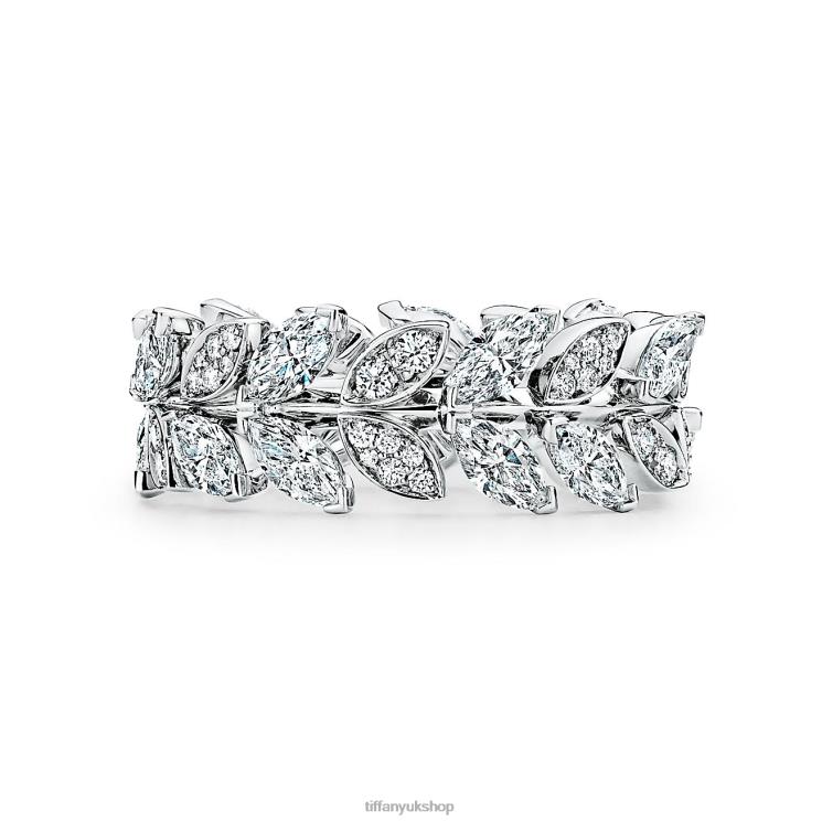 Unisex Tiffany Diamond Vine Band Ring in Platinum Jewelry 88T0X1646