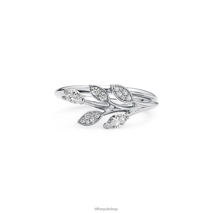 Unisex Tiffany Diamond Vine Ring in Platinum Jewelry 88T0X1465