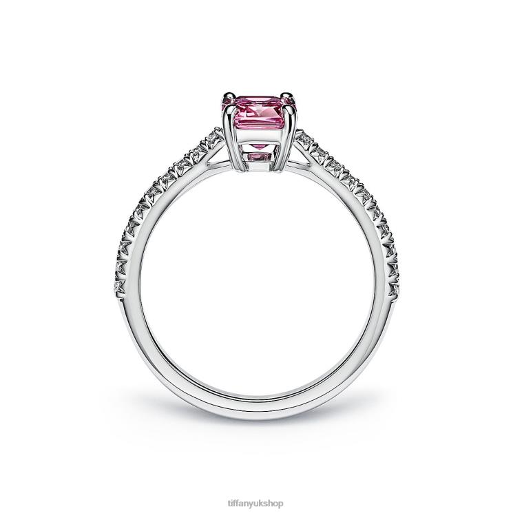 Unisex Tiffany Emerald-cut Pink Sapphire Ring Jewelry 88T0X1591