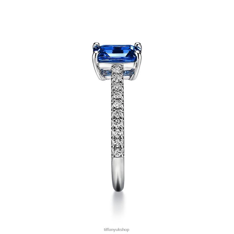 Unisex Tiffany Emerald-cut Sapphire Ring Jewelry 88T0X1598