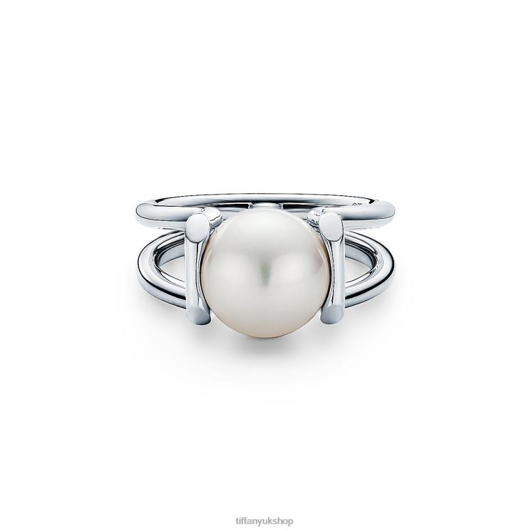 Unisex Tiffany Freshwater Pearl Ring in Sterling Silver Jewelry 88T0X1577