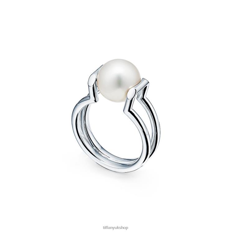 Unisex Tiffany Freshwater Pearl Ring in Sterling Silver Jewelry 88T0X1577