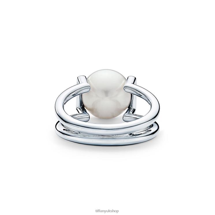 Unisex Tiffany Freshwater Pearl Ring in Sterling Silver Jewelry 88T0X1577