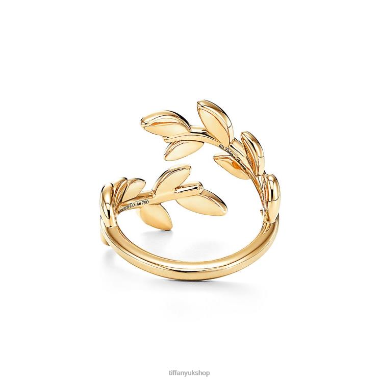 Unisex Tiffany Olive Leaf Bypass Ring Jewelry 88T0X1479