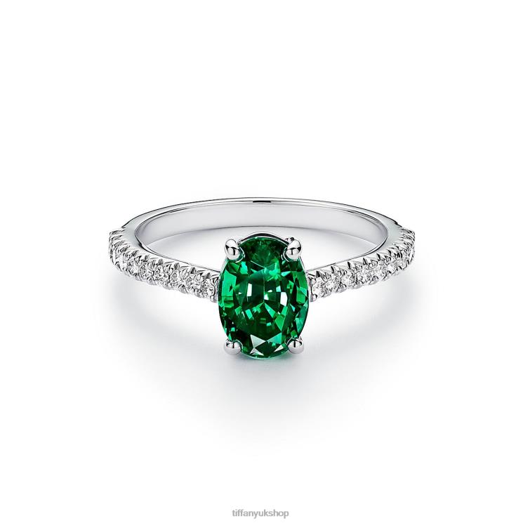 Unisex Tiffany Oval Emerald Ring Jewelry 88T0X1590