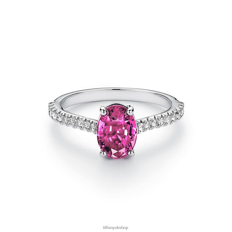 Unisex Tiffany Oval Pink Sapphire Ring Jewelry 88T0X1594