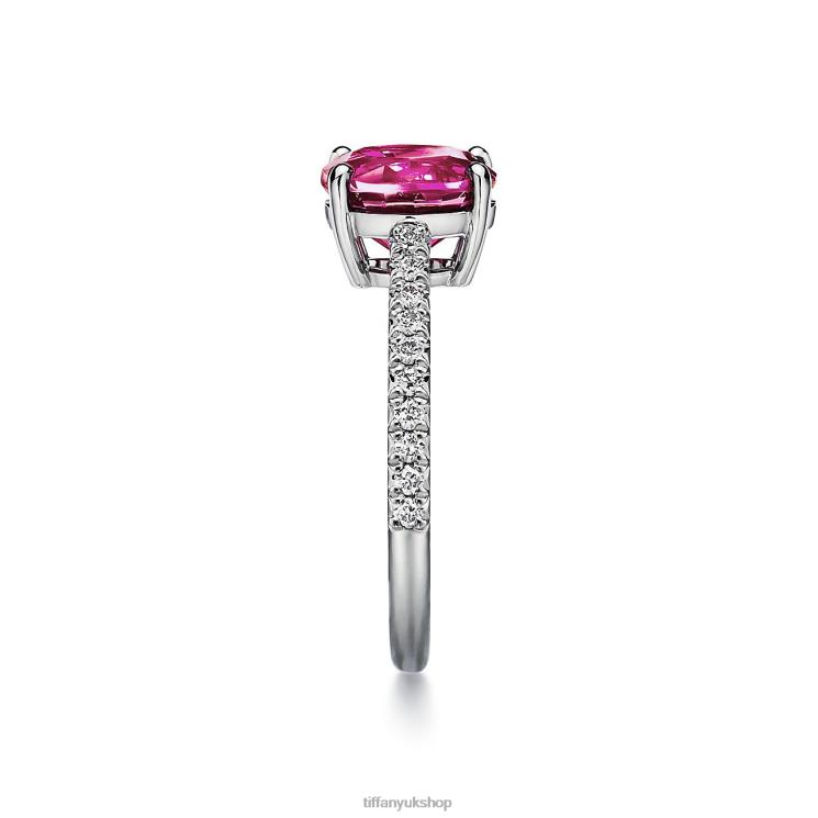 Unisex Tiffany Oval Pink Sapphire Ring Jewelry 88T0X1594