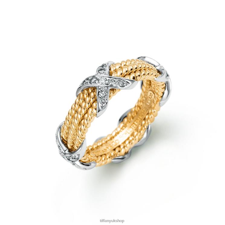 Unisex Tiffany Rope Three-row X Ring Jewelry 88T0X1607