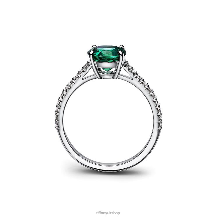 Unisex Tiffany Round Emerald Ring Jewelry 88T0X1625