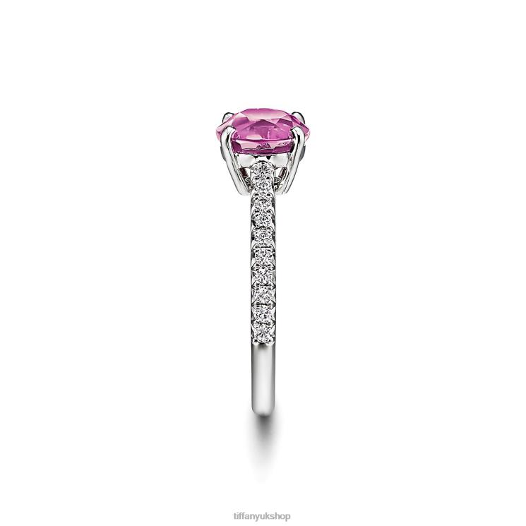 Unisex Tiffany Round Pink Sapphire Ring Jewelry 88T0X1626